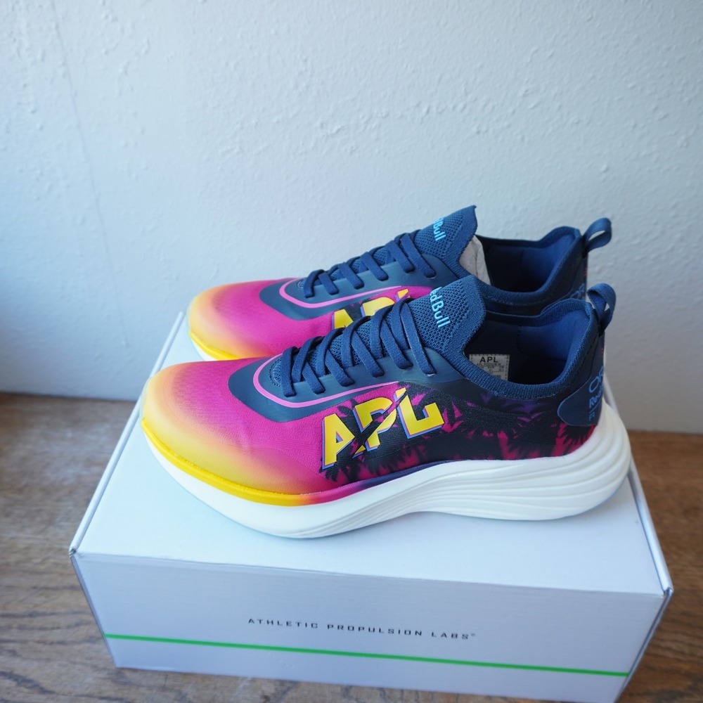 APL Women's 10 Podium Red Bull Racing Pink Yellow New Sunset Palm Running Shoes - Picture 5 of 11